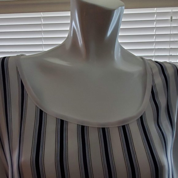 DEX Sleeveless Blue / White Tunic Top - Picture 2 of 6